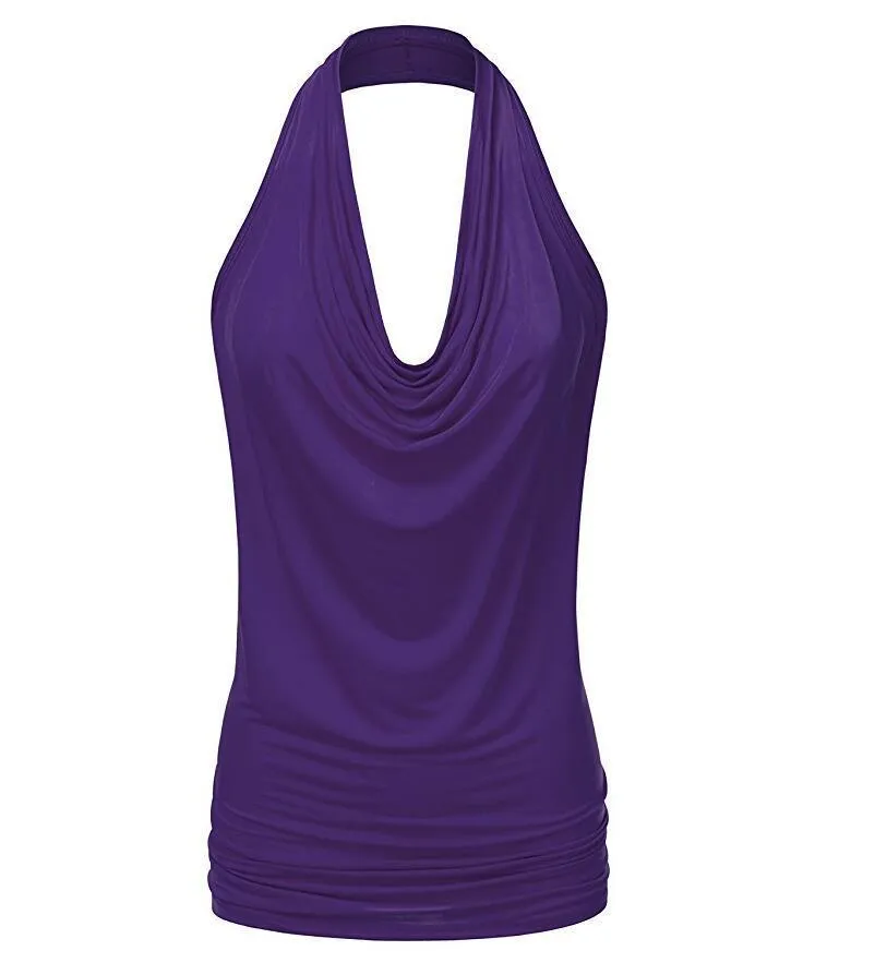 Sleeveless Drop Neck Slim Chiffon Blouse