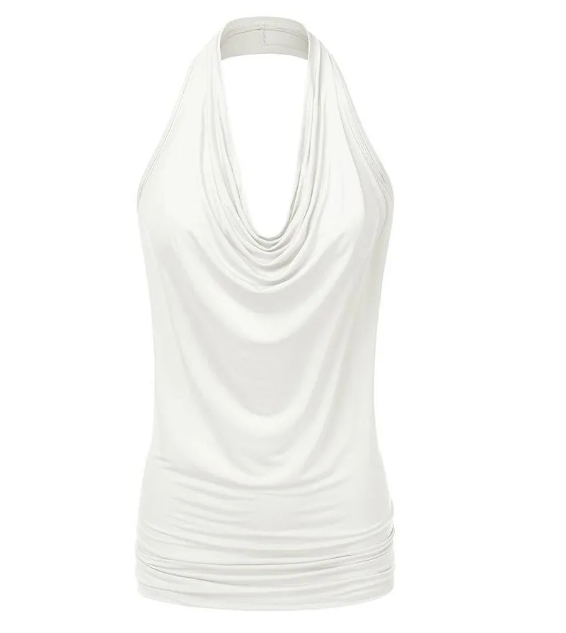 Sleeveless Drop Neck Slim Chiffon Blouse
