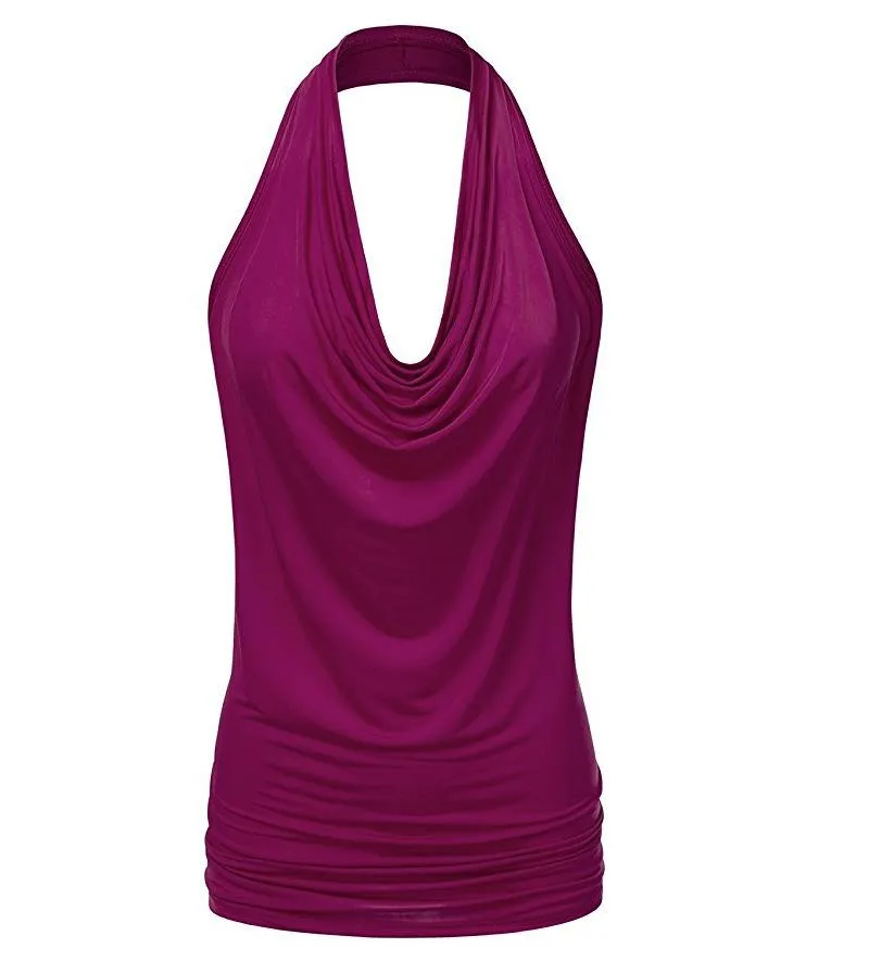 Sleeveless Drop Neck Slim Chiffon Blouse