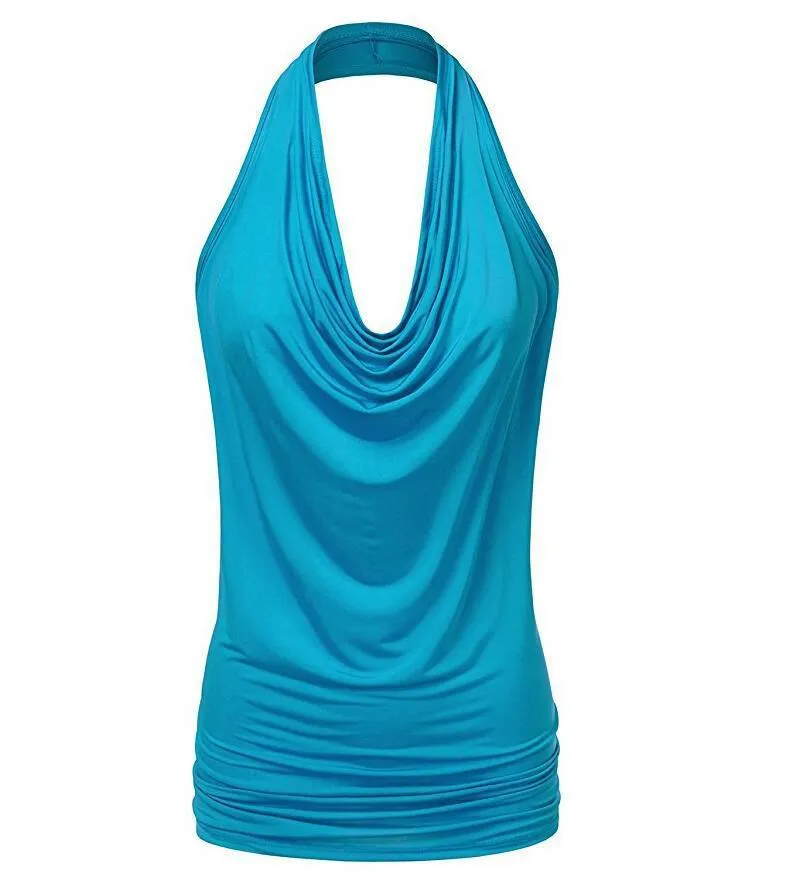 Sleeveless Drop Neck Slim Chiffon Blouse