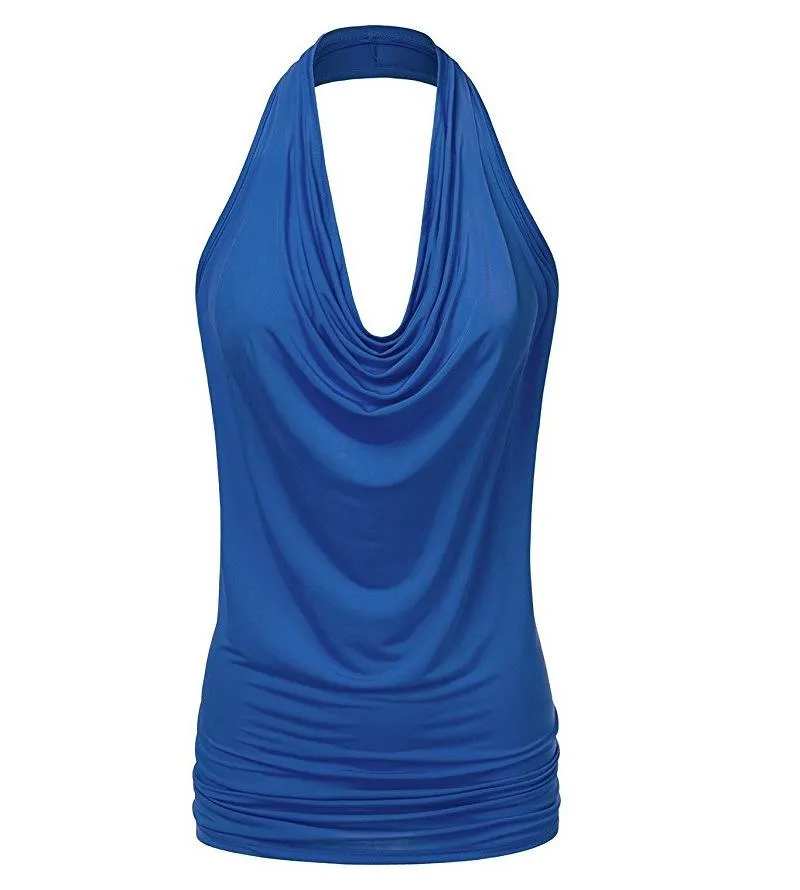 Sleeveless Drop Neck Slim Chiffon Blouse