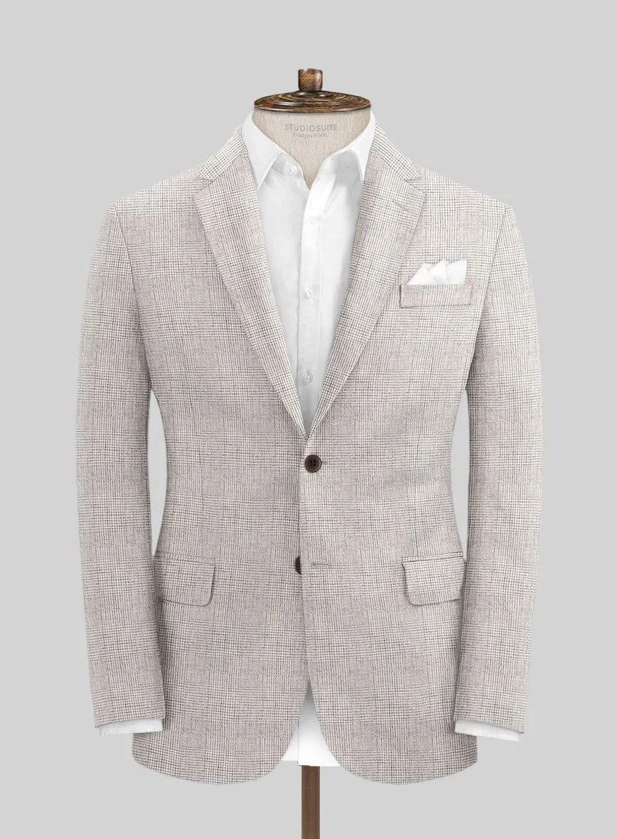 Solbiati Light Beige Check Linen Jacket