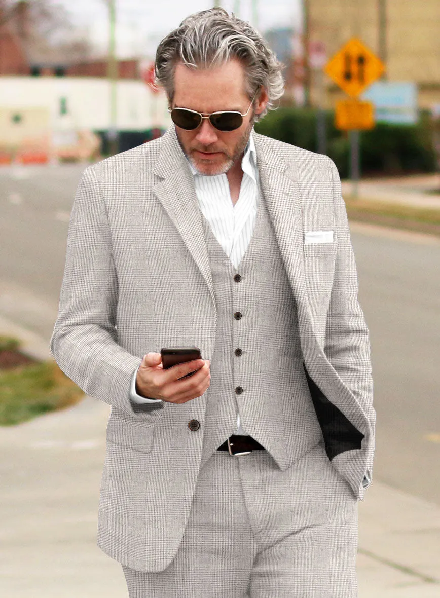 Solbiati Light Beige Check Linen Jacket