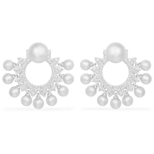 Sun Ear Jackets With Pearls - Silver