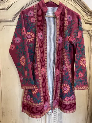 Suzani Tribal Jacket Long - Cherry Forest
