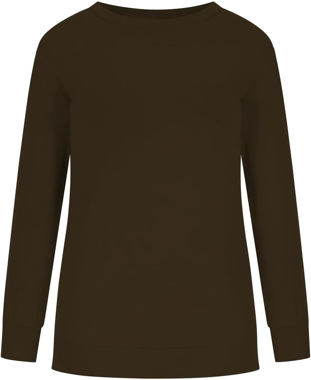 Sweater for Women Round Neck Long Sleeve Sweatshirt Casual Loose Fit Solid Colour Trendy Fall Pullover Tops 2024