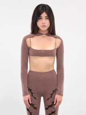 Thorn Intarsia Knit Sleeves (KN08T-TEA-ROSE)