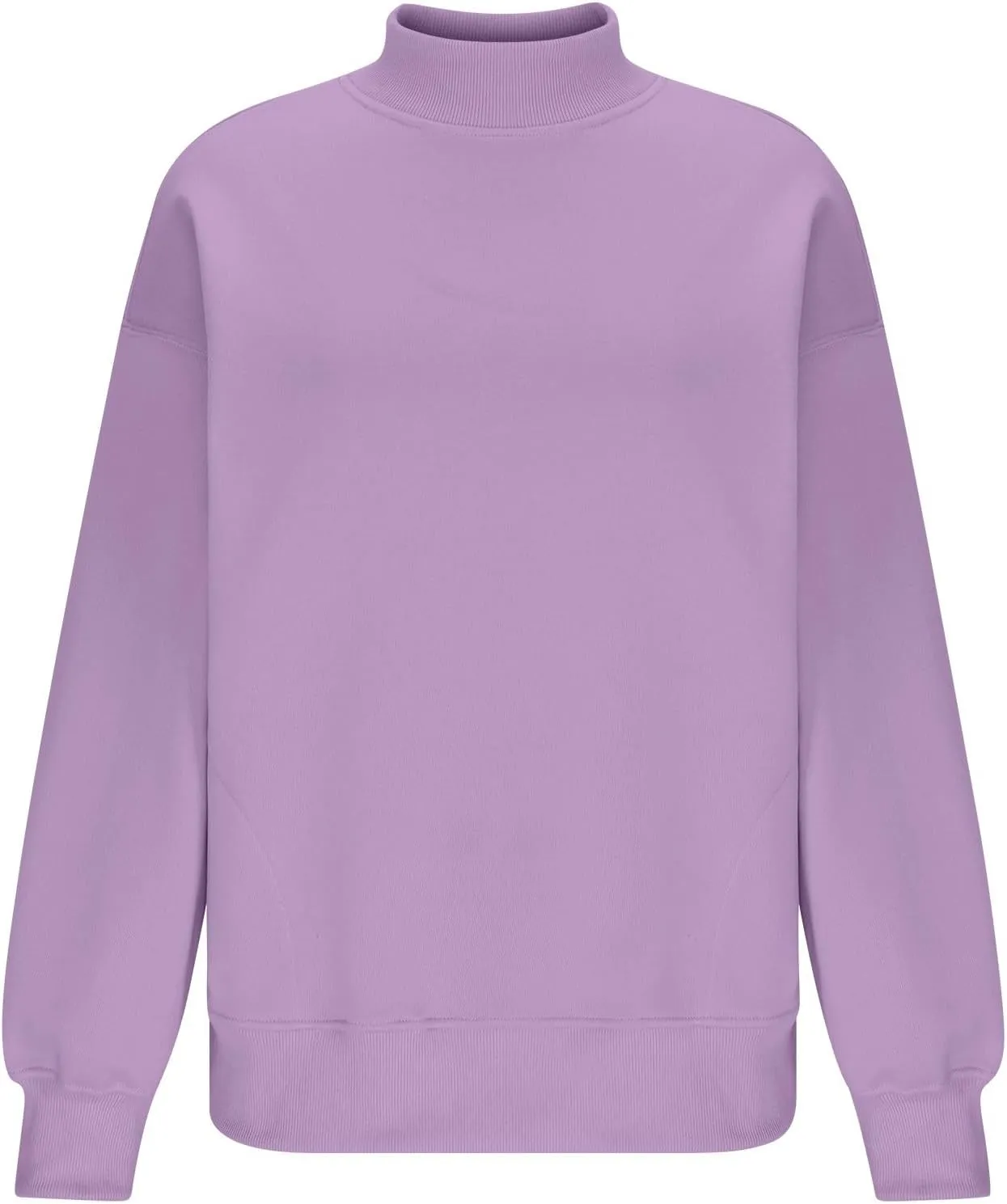 Trendy Sweatshirt for Women with Pockets Stretchy Mock Neck Tops Drop Shoulder Solid Color Pullover Hoodie Y2K