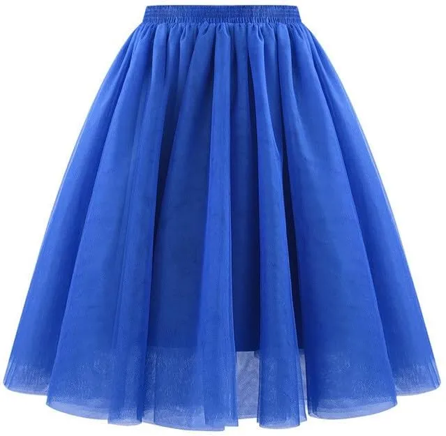 Tulle Skirts for Women Solid Color Fashion Layered Knee Length Mini Skirt 2025 Casual Cute Puffy Wedding Prom Skirts