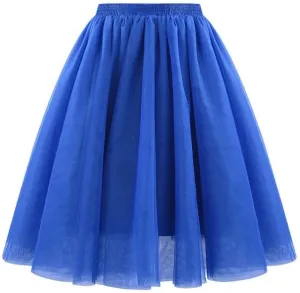 Tulle Skirts for Women Solid Color Fashion Layered Knee Length Mini Skirt 2025 Casual Cute Puffy Wedding Prom Skirts