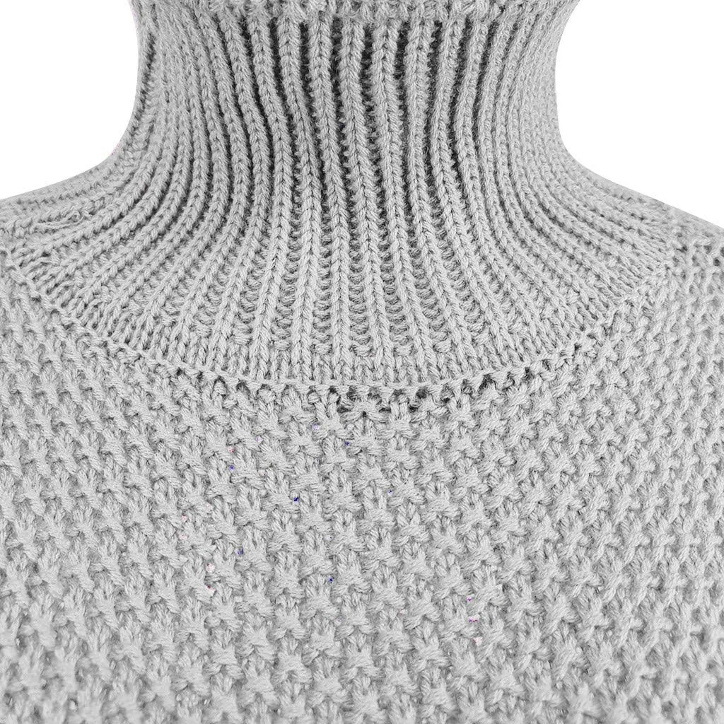 Turtleneck Sweater Women Oversized Knit Sweater Chunky Pullover Sweater Vintage Jumper Tops Winter Casual Tunic 2024