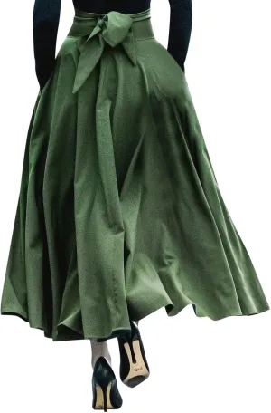 Woman Skirt Womens Flowy Maxi Skirt Summer Pleated High Waisted Casual Long Skirts with Pockets Skirts for Women Midi Length