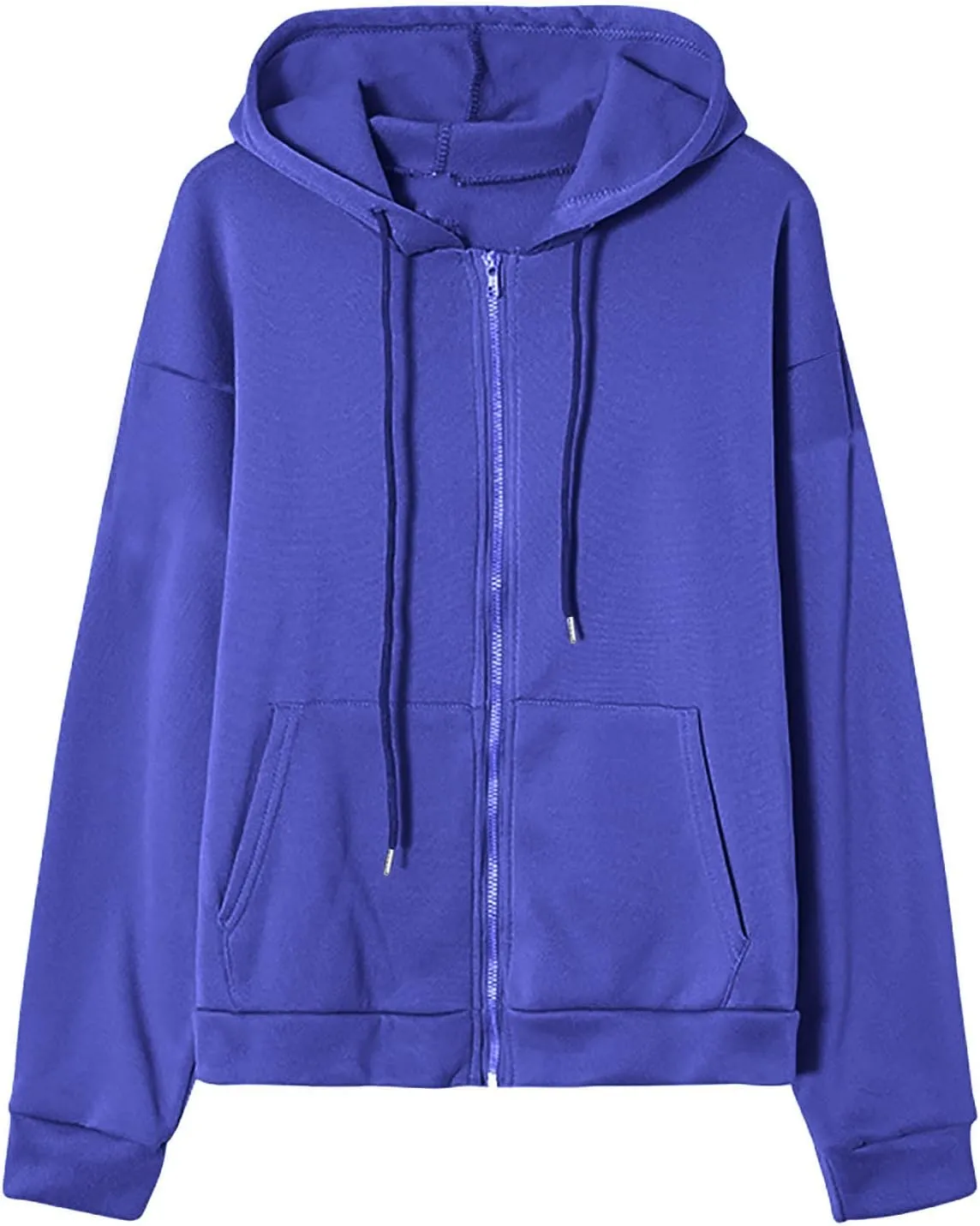Women 2024 Zip Up Oversized Sweatshirt Long Sleeve Jackets Comfort Casual Sweaters Y2K Trendy Fall Fashion Clothes
