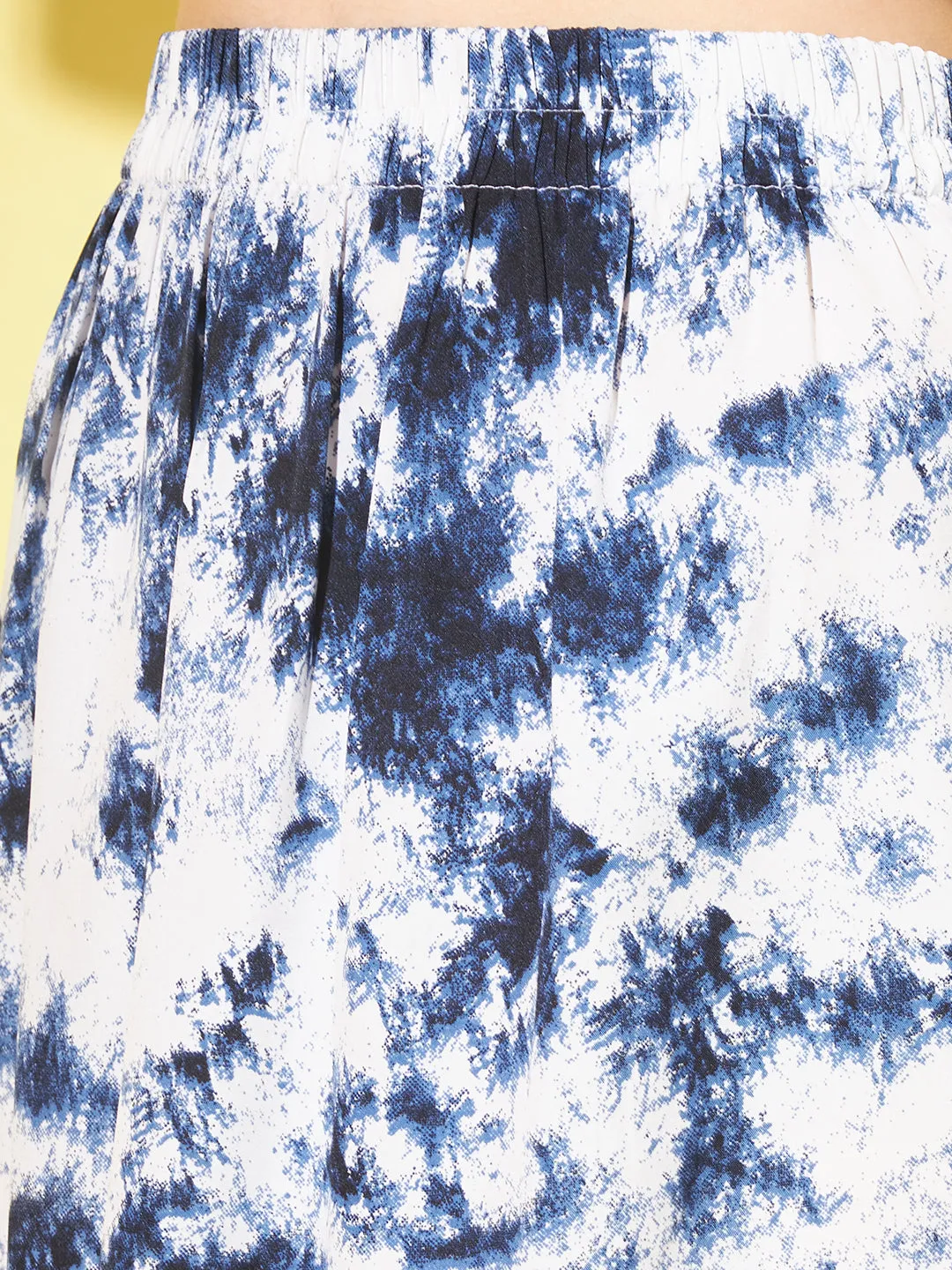 Women Crepe Dyed Flared Midi Skirt