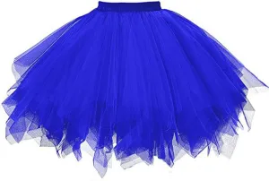 Women's A-Line High Waisted Midi Skirt Women's Festival Tulle Skirts Tutu Skirt Ruffle Solid Layer Skirts Teal