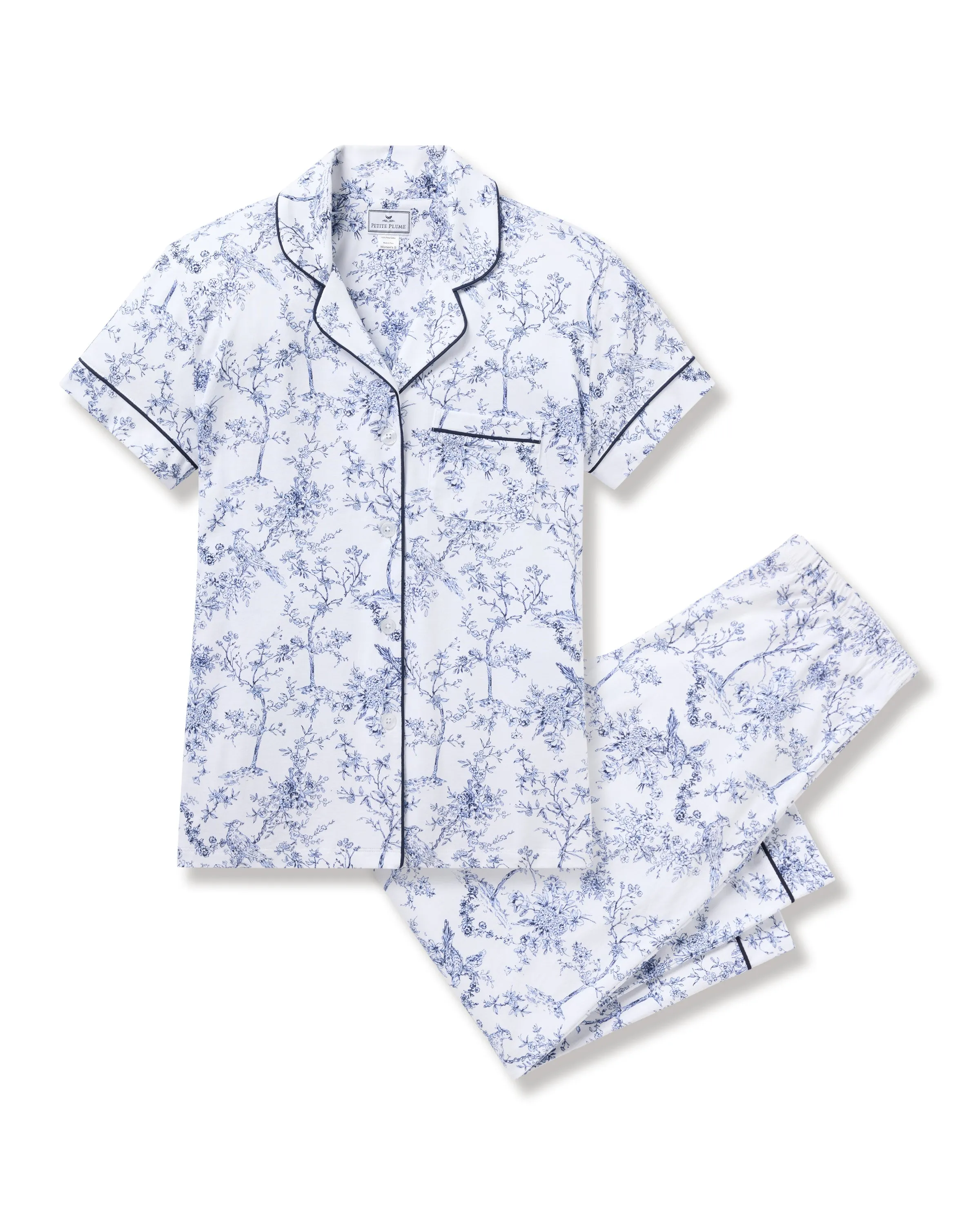 Women's Pima Crop Set in Timeless Toile