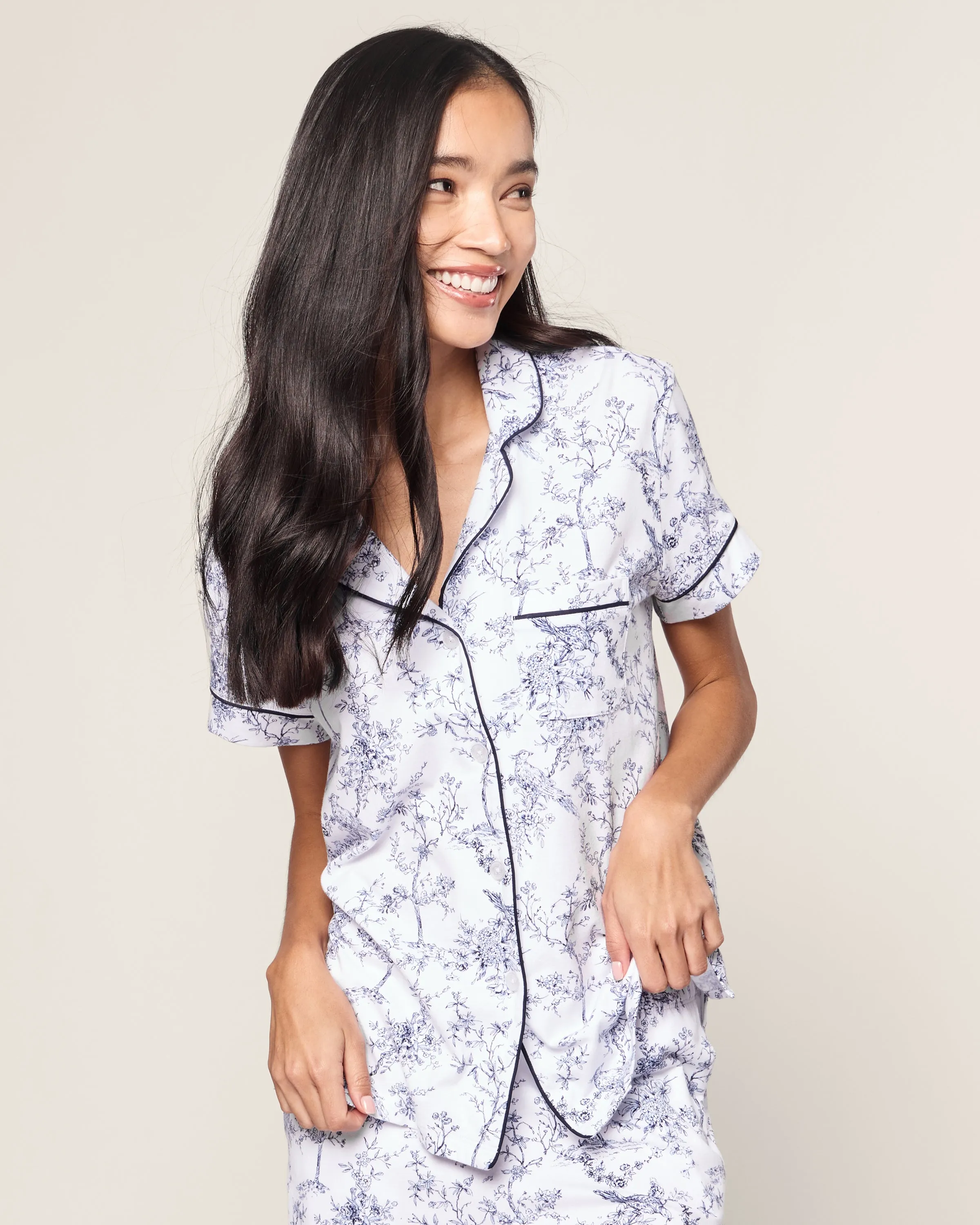 Women's Pima Crop Set in Timeless Toile