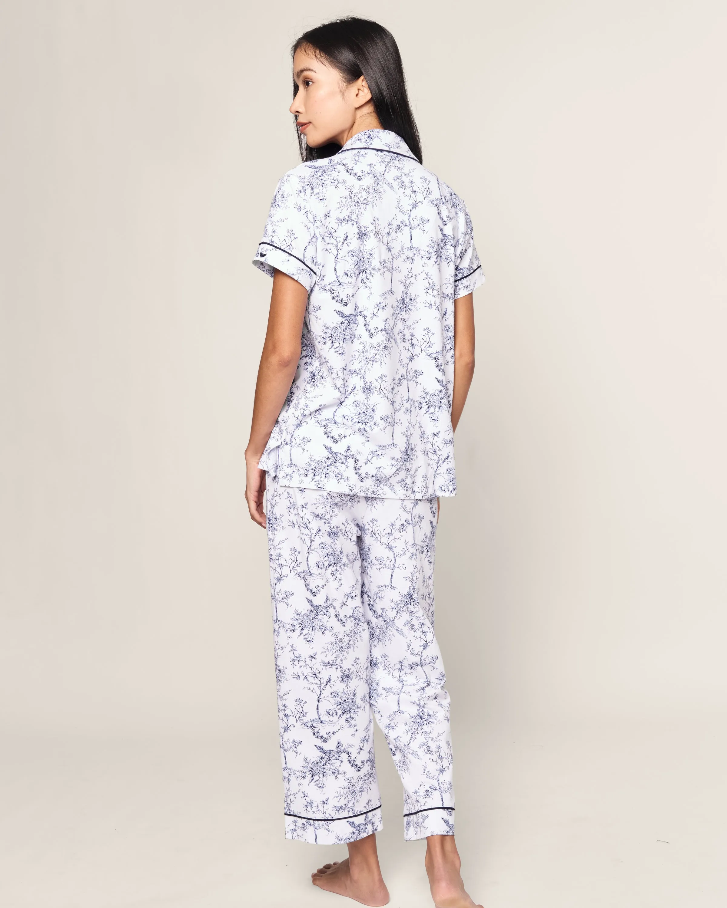 Women's Pima Crop Set in Timeless Toile