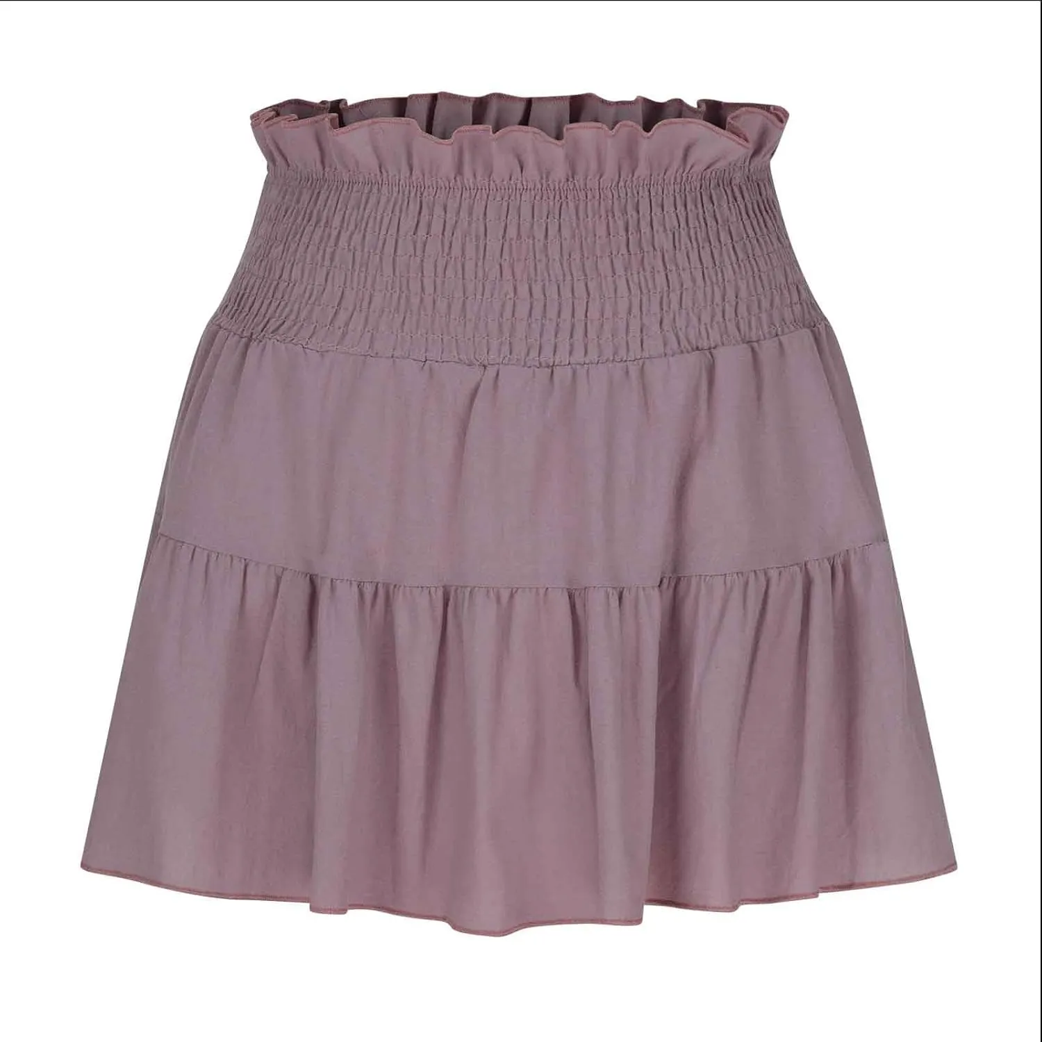 Womens Summer Skirts High Waisted Ruffle Mini Skirt Flowy A Line Skirt Pleated Elastic Waist Skirts Vacation Clothes