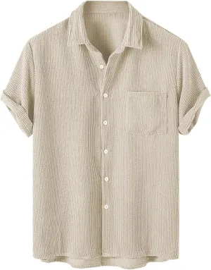 ZAFUL Men's Casual Chicago Contrasting Letter Print Short Sleeve Button Up Baseball Shirt