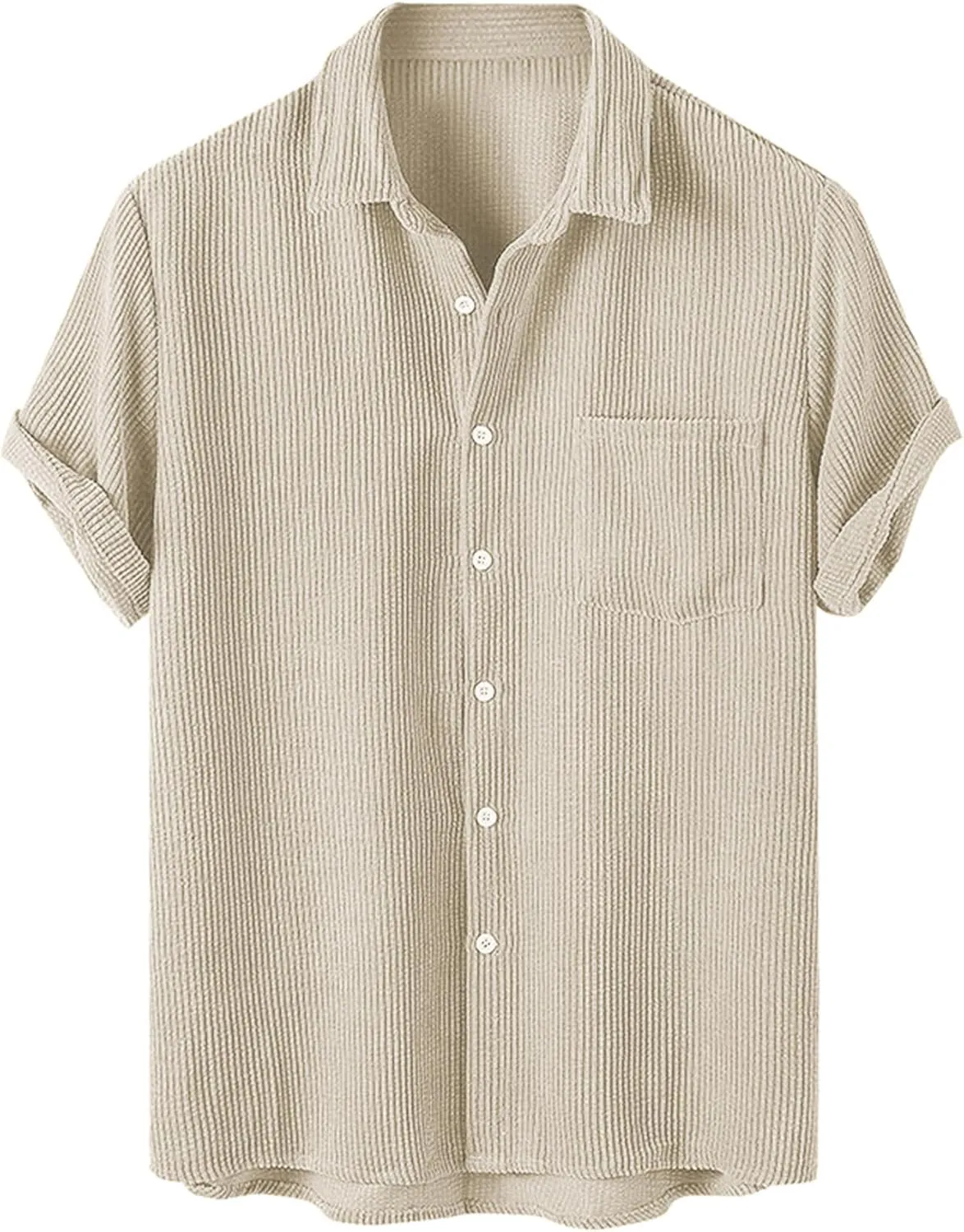ZAFUL Men's Casual Chicago Contrasting Letter Print Short Sleeve Button Up Baseball Shirt