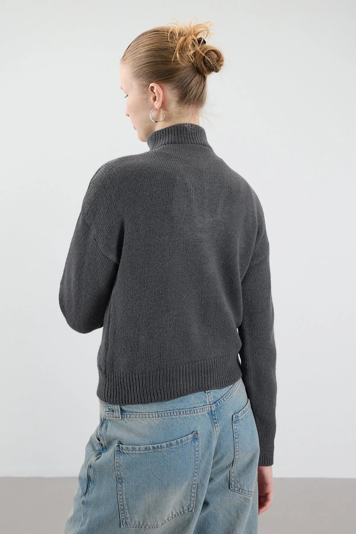 Zip Neck Knit Sweater